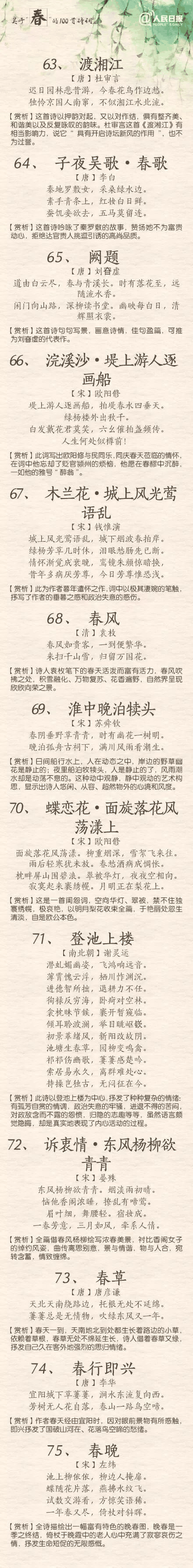 人民日?qǐng)?bào)：100首春天唯美經(jīng)典詩詞，為孩子收藏！